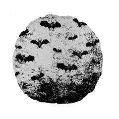 Vintage Halloween Bat Pattern Standard 15  Premium Round Cushions by Valentinaart