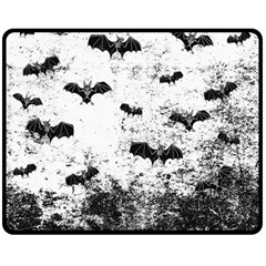 Vintage Halloween Bat Pattern Double Sided Fleece Blanket (medium)  by Valentinaart