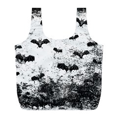 Vintage Halloween Bat Pattern Full Print Recycle Bags (l)  by Valentinaart