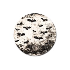 Vintage Halloween Bat Pattern Magnet 3  (round) by Valentinaart