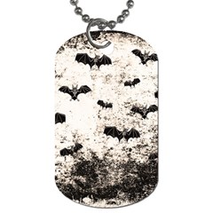 Vintage Halloween Bat Pattern Dog Tag (one Side) by Valentinaart