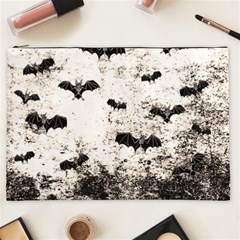 Vintage Halloween Bat Pattern Cosmetic Bag (xxl)  by Valentinaart