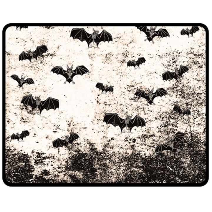 Vintage Halloween Bat pattern Double Sided Fleece Blanket (Medium) 