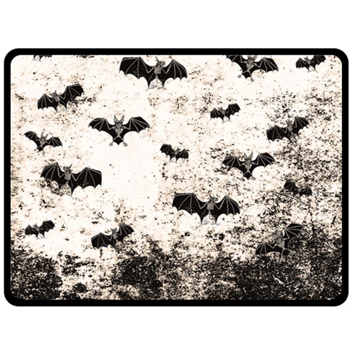 Vintage Halloween Bat pattern Double Sided Fleece Blanket (Large) 