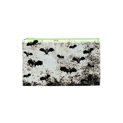 Vintage Halloween Bat Pattern Cosmetic Bag (xs) by Valentinaart