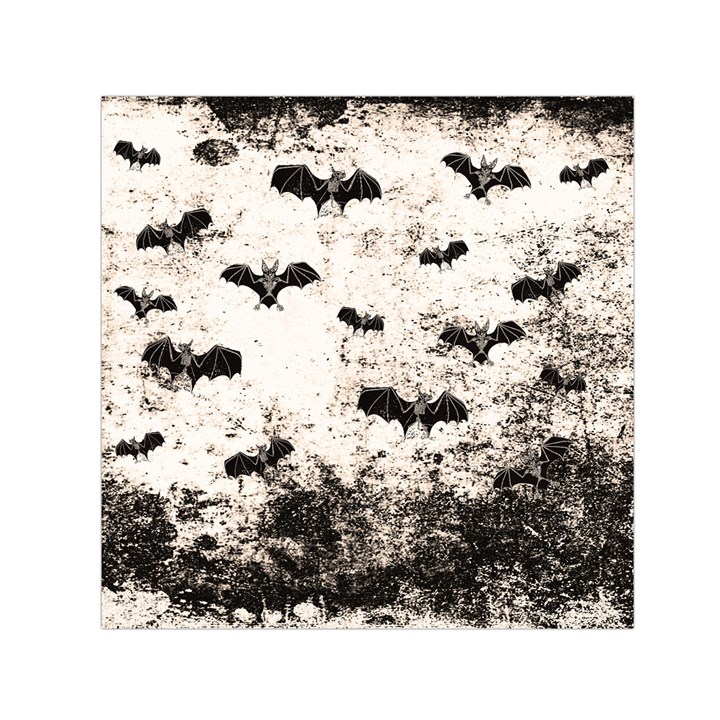 Vintage Halloween Bat pattern Small Satin Scarf (Square)