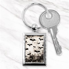 Vintage Halloween Bat Pattern Key Chains (rectangle)  by Valentinaart