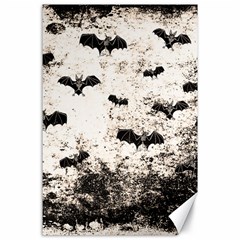 Vintage Halloween Bat Pattern Canvas 24  X 36  by Valentinaart