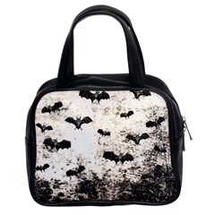 Vintage Halloween Bat Pattern Classic Handbags (2 Sides) by Valentinaart