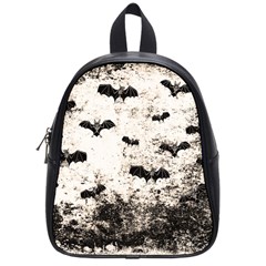 Vintage Halloween Bat Pattern School Bag (small) by Valentinaart