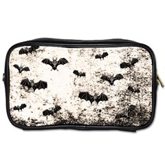 Vintage Halloween Bat Pattern Toiletries Bags by Valentinaart