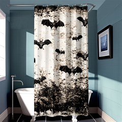 Vintage Halloween Bat Pattern Shower Curtain 36  X 72  (stall)  by Valentinaart