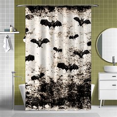 Vintage Halloween Bat Pattern Shower Curtain 48  X 72  (small)  by Valentinaart