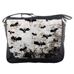 Vintage Halloween Bat Pattern Messenger Bags by Valentinaart