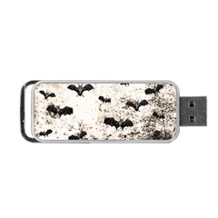 Vintage Halloween Bat Pattern Portable Usb Flash (one Side) by Valentinaart