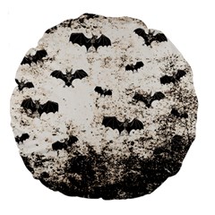 Vintage Halloween Bat Pattern Large 18  Premium Round Cushions by Valentinaart