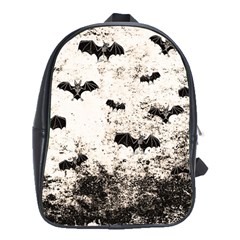 Vintage Halloween Bat Pattern School Bag (xl) by Valentinaart