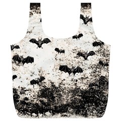 Vintage Halloween Bat Pattern Full Print Recycle Bags (l)  by Valentinaart