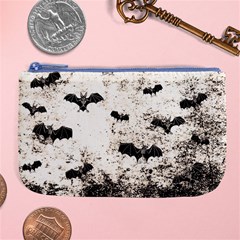 Vintage Halloween Bat Pattern Large Coin Purse by Valentinaart