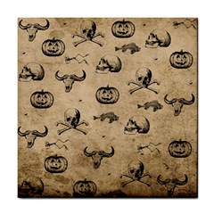 Vintage Halloween Pattern Tile Coasters by Valentinaart