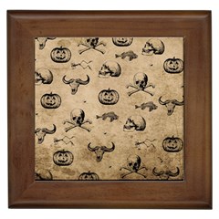 Vintage Halloween Pattern Framed Tiles by Valentinaart