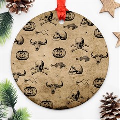 Vintage Halloween Pattern Ornament (round) by Valentinaart