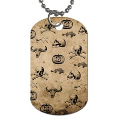 Vintage Halloween Pattern Dog Tag (one Side) by Valentinaart