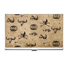 Vintage Halloween Pattern Business Card Holders by Valentinaart