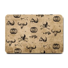 Vintage Halloween Pattern Small Doormat  by Valentinaart