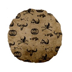 Vintage Halloween Pattern Standard 15  Premium Round Cushions by Valentinaart