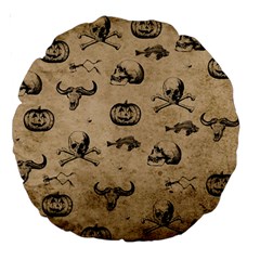 Vintage Halloween Pattern Large 18  Premium Round Cushions by Valentinaart