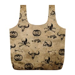 Vintage Halloween Pattern Full Print Recycle Bags (l)  by Valentinaart