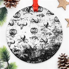 Vintage Halloween Pattern Ornament (round) by Valentinaart