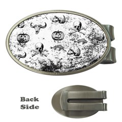 Vintage Halloween Pattern Money Clips (oval)  by Valentinaart