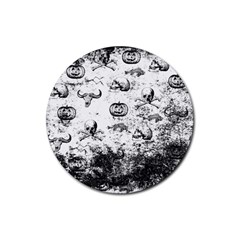 Vintage Halloween Pattern Rubber Coaster (round)  by Valentinaart