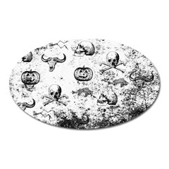 Vintage Halloween Pattern Oval Magnet by Valentinaart