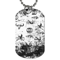 Vintage Halloween Pattern Dog Tag (two Sides) by Valentinaart