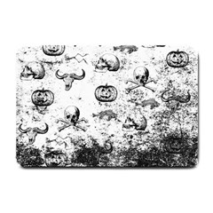 Vintage Halloween Pattern Small Doormat  by Valentinaart