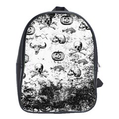 Vintage Halloween Pattern School Bag (large) by Valentinaart