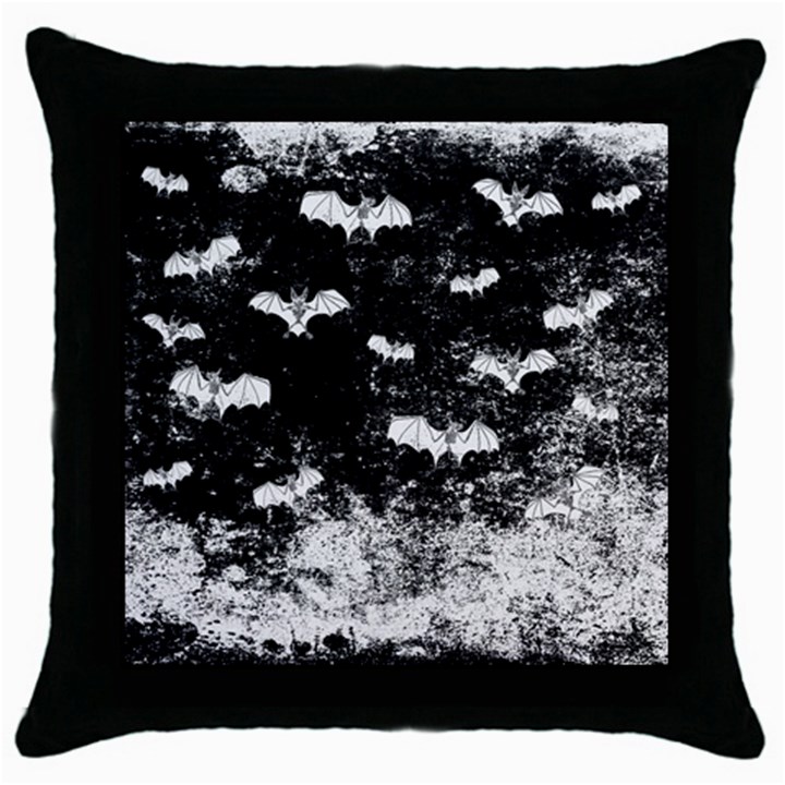 Vintage Halloween Bat pattern Throw Pillow Case (Black)