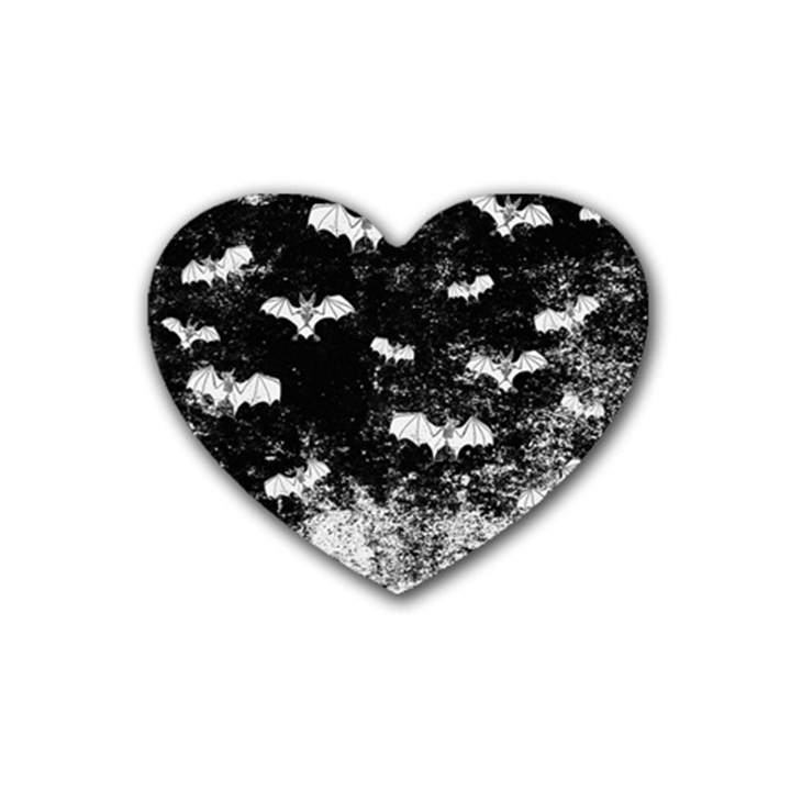 Vintage Halloween Bat pattern Heart Coaster (4 pack) 