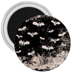 Vintage Halloween Bat Pattern 3  Magnets by Valentinaart