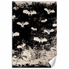 Vintage Halloween Bat Pattern Canvas 24  X 36  by Valentinaart