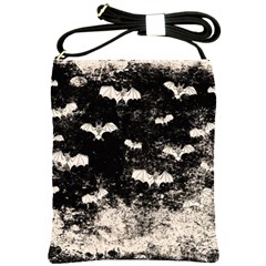 Vintage Halloween Bat Pattern Shoulder Sling Bags by Valentinaart