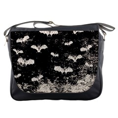 Vintage Halloween Bat Pattern Messenger Bags by Valentinaart