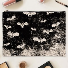 Vintage Halloween Bat Pattern Cosmetic Bag (xxxl)  by Valentinaart