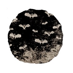 Vintage Halloween Bat Pattern Standard 15  Premium Round Cushions by Valentinaart