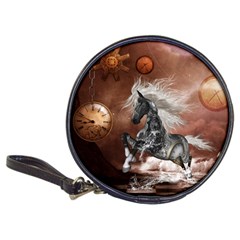 Steampunk, Awesome Steampunk Horse With Clocks And Gears In Silver Classic 20-cd Wallets by FantasyWorld7