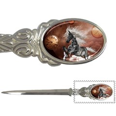 Steampunk, Awesome Steampunk Horse With Clocks And Gears In Silver Letter Openers by FantasyWorld7