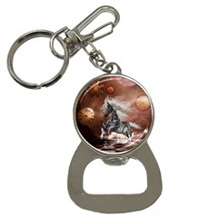 Steampunk, Awesome Steampunk Horse With Clocks And Gears In Silver Bottle Opener Key Chains by FantasyWorld7